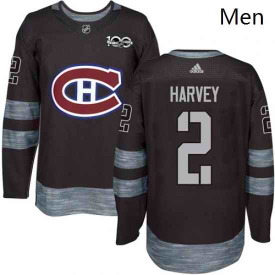 Mens Adidas Montreal Canadiens 2 Doug Harvey Premier Black 1917 2017 100th Anniversary NHL Jersey